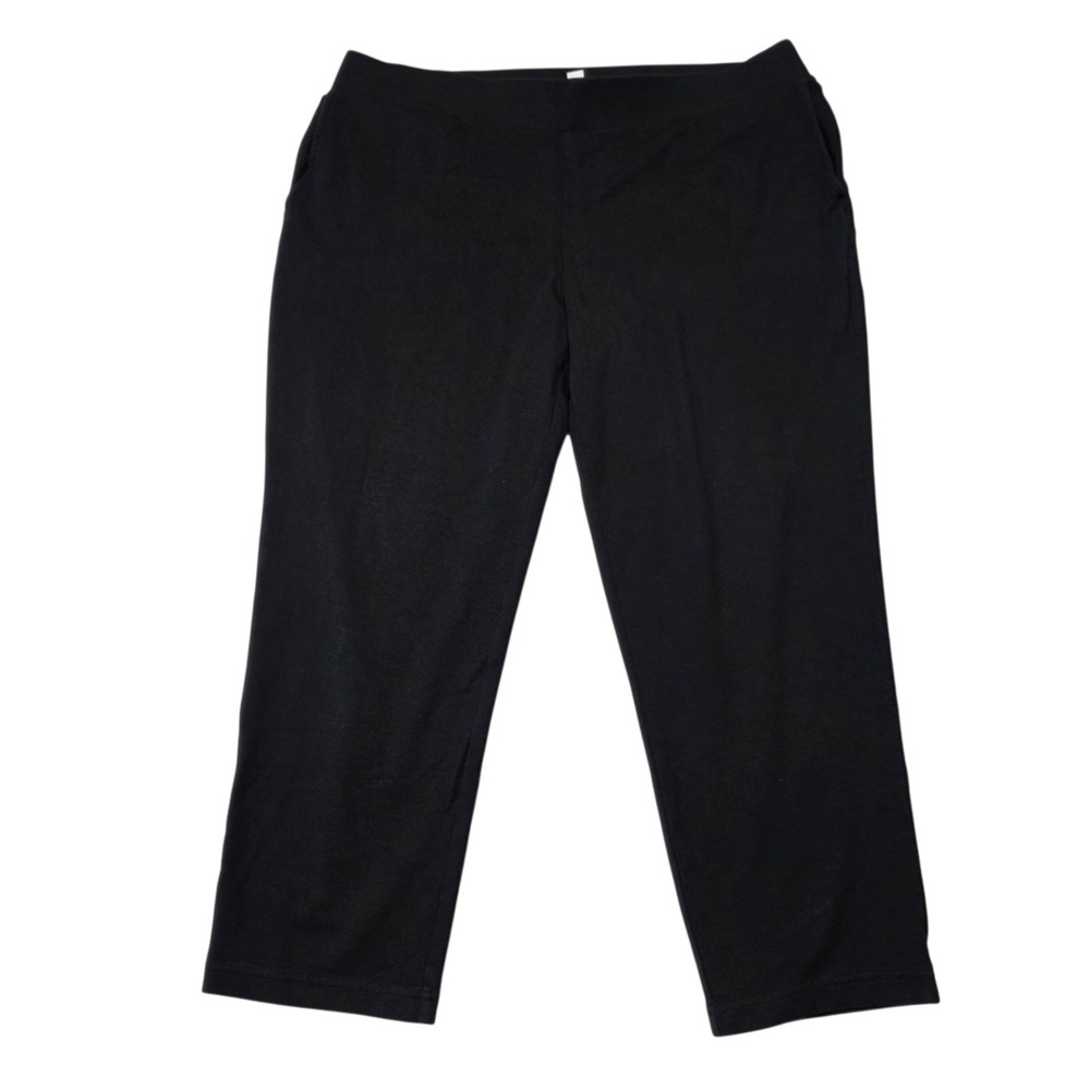 J Jill Pure Jill Affinity French Terry Slim Crop Pants Black Women's Size L - Picture 8 of 8